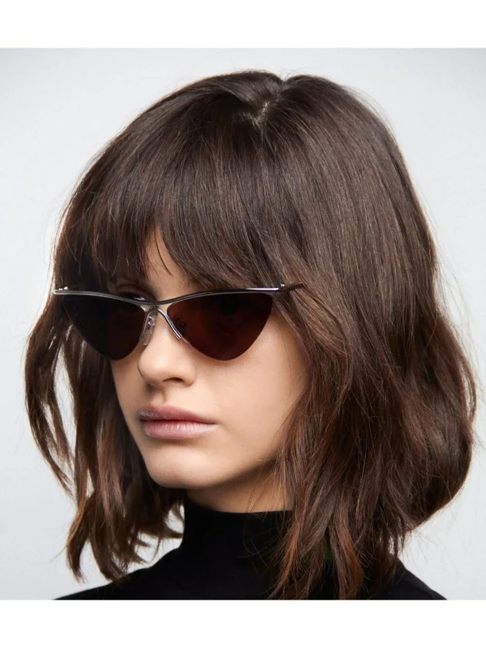 Balenciaga BB0093S 001 Sunglasses Black Geometric Frame, Grey Lenses